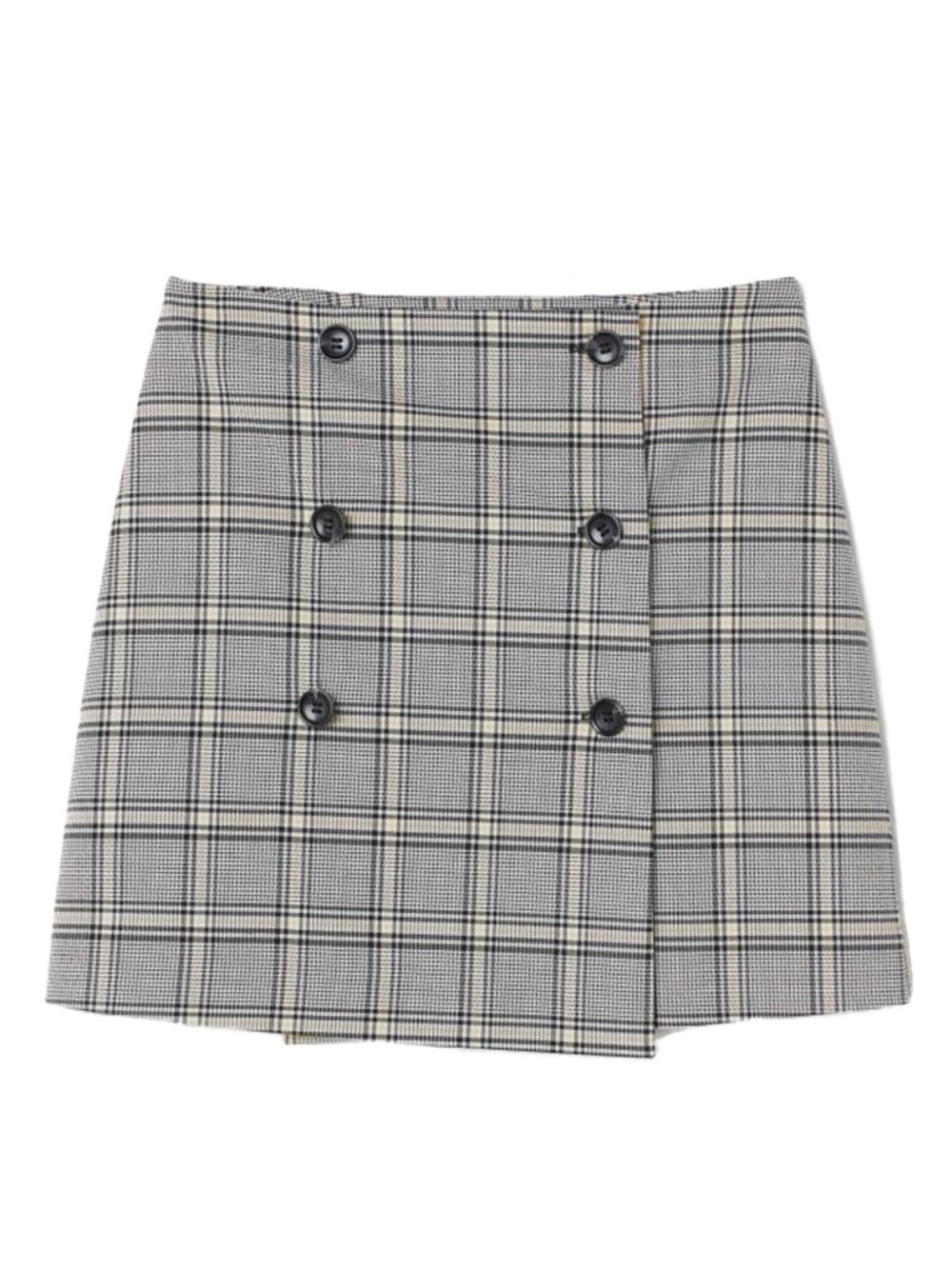H&M Divided Plaid Wrap-over Yellow and Black Checked Lined Preppy Mini Skirt🖤💛